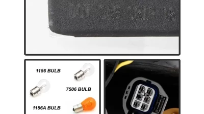 Xtune Right Passenger Side OE Tail Lights With Red Lens Ford Focus 5Dr 2012-2014                                     - ALT-JH-FF125D-OE-R - Image 7