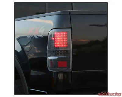 Xtune Akkon LED Tail Lights With Black Lens Ford F150 2004-2008 - ALT-JH-FF15004-LED-G2-BK