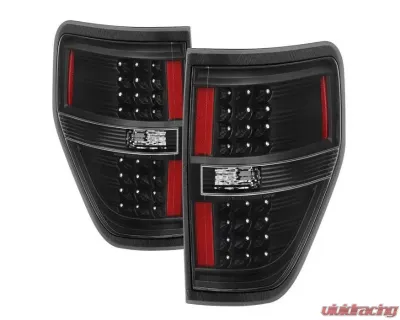 Xtune LED Tail Lights With Black Lens Ford F150 2009-2014 - ALT-JH-FF15009-LED-BK