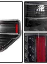 Xtune LED Tail Lights With Black Lens Ford F150 2009-2014                                     - ALT-JH-FF15009-LED-BK - Image 2