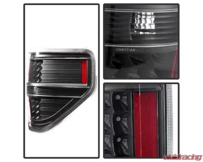 Xtune LED Tail Lights With Black Lens Ford F150 2009-2014 - ALT-JH-FF15009-LED-BK