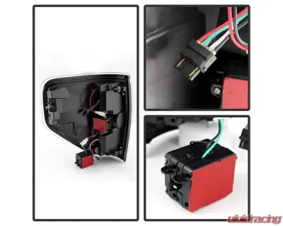 Xtune LED Tail Lights With Black Lens Ford F150 2009-2014 - ALT-JH-FF15009-LED-BK