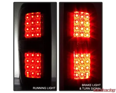 Xtune LED Tail Lights With Black Lens Ford F150 2009-2014 - ALT-JH-FF15009-LED-BK