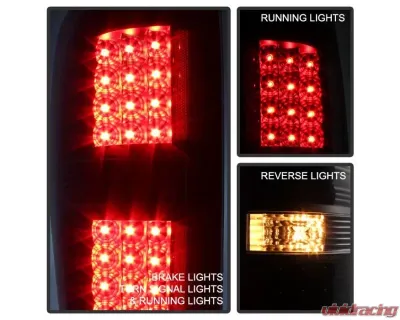 Xtune LED Tail Lights With Black Lens Ford F150 2009-2014 - ALT-JH-FF15009-LED-BK