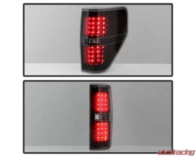 Xtune LED Tail Lights With Black Smoked Lens Ford F150 2009-2014 - ALT-JH-FF15009-LED-BSM