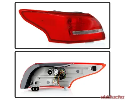Xtune OE Left Driver Side Tail Light With Red Clear Lens Ford Focus 2015-2018 - ALT-JH-FFOC15-4D-OE-L