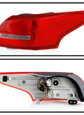 Xtune OE Right Passenger Side Tail Light With Red Clear Lens Ford Focus 2015-2018                                     - ALT-JH-FFOC15-4D-OE-R - Image 2