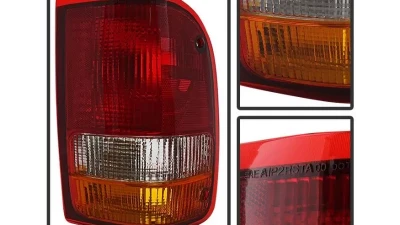 Xtune OEM Style Tail Lights With Red Amber Clear Lens Ford Ranger 1993-1997                                     - ALT-JH-FR93-OE-RC - Image 2
