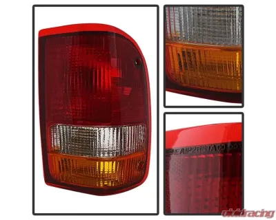 Xtune OEM Style Tail Lights With Red Amber Clear Lens Ford Ranger 1993-1997 - ALT-JH-FR93-OE-RC