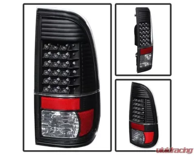Xtune LED Tail Lights With Black Lens Ford F250 | F350 | F450 2008-2016 - ALT-JH-FS08-LED-BK