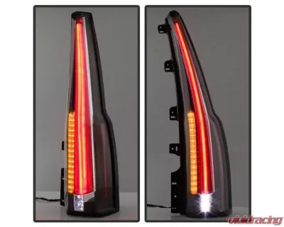 Xtune Escalade Style LED Tail Lights With Black Lens GMC Yukon 2015-2019 - ALT-JH-GY15-2IN1LED-BK
