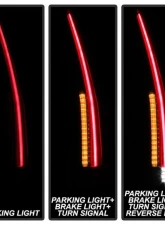 Xtune Escalade Style LED Tail Lights With Black Lens GMC Yukon 2015-2019                                     - ALT-JH-GY15-2IN1LED-BK - Image 10
