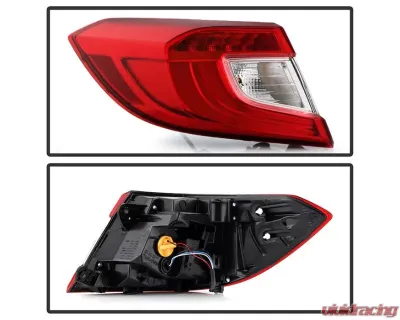 Xtune OE Outer Left Driver Side Tail Lights With Red Clear Lens Honda Accord 2018-2020 - ALT-JH-HA18-OE-OL
