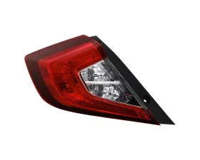 Xtune OE Left Driver Side Tail Lights With Red Clear Lens Honda Civic 2016