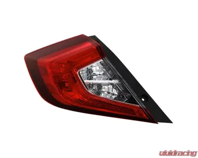 Xtune OE Left Driver Side Tail Lights With Red Clear Lens Honda Civic 2016 - ALT-JH-HC164D-OE-L
