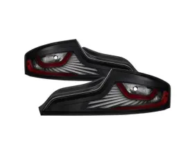 Xtune LED Light Tube Style Tail Lights With Black Lens Infiniti G35 Coupe 2003-2005
