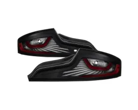 Xtune LED Light Tube Style Tail Lights With Black Lens Infiniti G35 Coupe 2006-2007