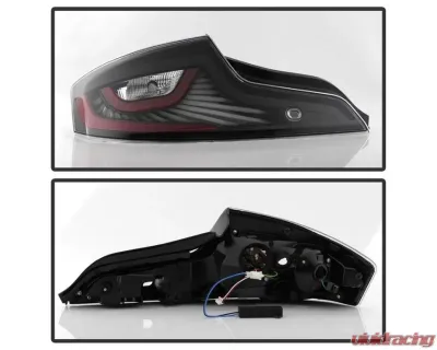 Xtune LED Light Tube Style Tail Lights With Black Lens Infiniti G35 Coupe 2006-2007 - ALT-JH-IG3506-LEDLB-BK