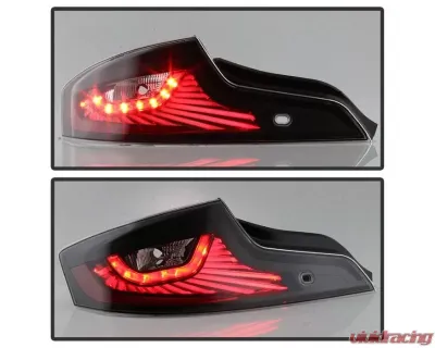 Xtune LED Light Tube Style Tail Lights With Black Lens Infiniti G35 Coupe 2006-2007 - ALT-JH-IG3506-LEDLB-BK