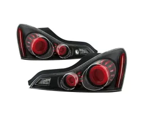Xtune LED Light Tube Style Tail Lights With Black Lens Infiniti G37 | Q60 Coupe 2008-2015