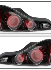 Xtune LED Light Tube Style Tail Lights With Black Lens Infiniti G37 | Q60 Coupe 2008-2015                                     - ALT-JH-IG37-2D-LBLED-BK - Image 2