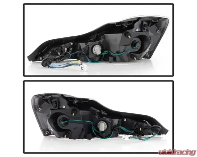 Xtune LED Light Tube Style Tail Lights With Black Lens Infiniti G37 | Q60 Coupe 2008-2015 - ALT-JH-IG37-2D-LBLED-BK