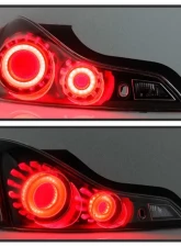 Xtune LED Light Tube Style Tail Lights With Black Lens Infiniti G37 | Q60 Coupe 2008-2015                                     - ALT-JH-IG37-2D-LBLED-BK - Image 7