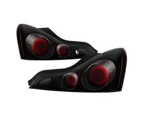 Xtune LED Light Tube Style Tail Lights With Black Smoked Lens Infiniti G37 | Q60 Coupe 2008-2015