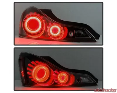 Xtune LED Light Tube Style Tail Lights With Black Smoked Lens Infiniti G37 | Q60 Coupe 2008-2015 - ALT-JH-IG37-2D-LBLED-BSM