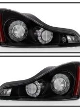 Xtune OEM Style Tail Lights With Black Lens Infiniti G37 Coupe | Q60 2008-2015                                     - ALT-JH-IG3708-OE-BK - Image 2