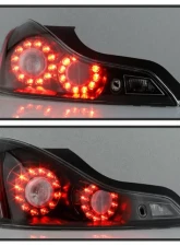 Xtune OEM Style Tail Lights With Black Lens Infiniti G37 Coupe | Q60 2008-2015                                     - ALT-JH-IG3708-OE-BK - Image 7