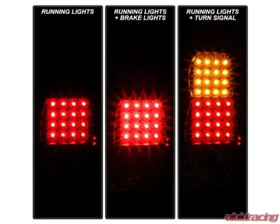 Xtune LED Tail Lights With Black Lens Jeep Grand Cherokee 1999-2004 - ALT-JH-JGC99-LED-BK