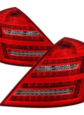 Xtune LED Tail Lights With Red Clear Lens Mercedes Benz W221 S-Class 2007-2009                                     - ALT-JH-MBW221-LED-RC - Image 6