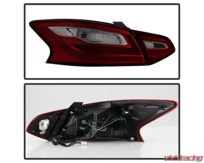 Xtune OE Tail Lights With Red Smoked Lens Nissan Altima 2016-2018 - ALT-JH-NA16-4D-RSM