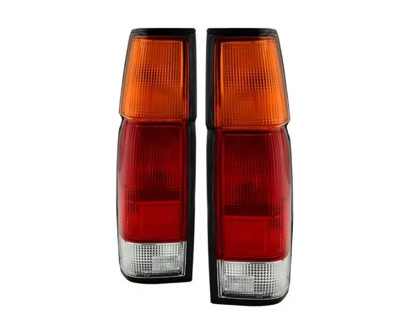 Xtune OEM Style Tail Lights With Red Amber Clear Lens Nissan Hardbody Pickup D21 1986-1997 - ALT-JH-NP86-OE-RC