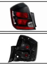 Xtune OEM Left Driver Side Tail Lights Nissan Sentra SR | SE-R | Spec-V 2010-2012                                     - ALT-JH-NS10-OE-BK-L - Image 2