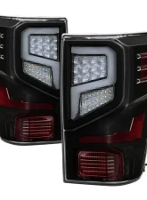 Xtune Light Bar Style LED Tail Lights With Black Lens Nissan Titan 2016-2020                                     - ALT-JH-NT16-LBLED-BK - Image 9