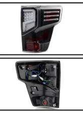 Xtune Light Bar Style LED Tail Lights With Black Lens Nissan Titan 2016-2020                                     - ALT-JH-NT16-LBLED-BK - Image 2
