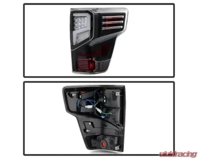 Xtune Light Bar Style LED Tail Lights With Black Lens Nissan Titan 2016-2020 - ALT-JH-NT16-LBLED-BK