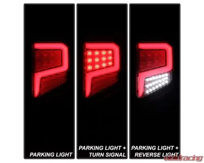 Xtune Light Bar Style LED Tail Lights With Black Lens Nissan Titan 2016-2020 - ALT-JH-NT16-LBLED-BK