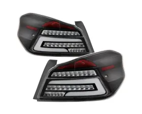 Xtune Light Bar Style LED Tail Lights With Black Lens Subaru Impreza WRX | WRX STI 2015-2021