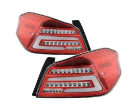 Xtune Light Bar Style LED Tail Lights With Red Clear Lens Subaru Impreza WRX | WRX STI 2015-2021