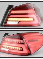 Xtune Light Bar Style LED Tail Lights With Red Clear Lens Subaru Impreza WRX | WRX STI 2015-2021                                     - ALT-JH-SIWRX15-LBLED-RC - Image 8