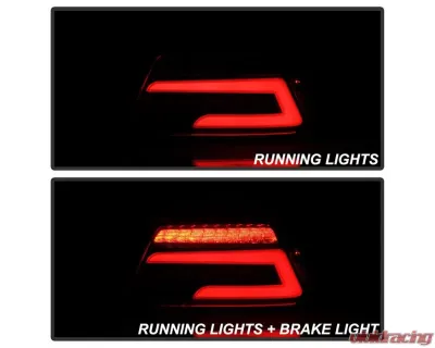 Xtune Light Bar Style LED Tail Lights With Red Clear Lens Subaru Impreza WRX | WRX STI 2015-2021 - ALT-JH-SIWRX15-LBLED-RC