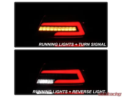 Xtune Light Bar Style LED Tail Lights With Red Clear Lens Subaru Impreza WRX | WRX STI 2015-2021 - ALT-JH-SIWRX15-LBLED-RC