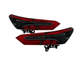 Xtune 4pcs OE Tail Lights With Red Smoke Lens Toyota Camry 2018-2019
