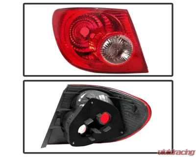 Xtune OEM Left Driver Side Outer Tail Lights Toyota Corolla 2004-2008 - ALT-JH-TCO05-OE-OL