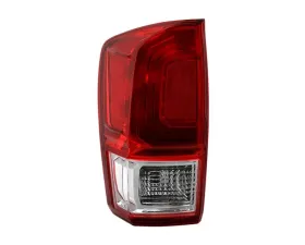 Xtune OE Left Driver Side Chrome Housing / Red Clear Lens Tail Lights Toyota Tacoma 2016-2017