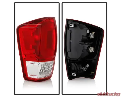 Xtune OE Left Driver Side Chrome Housing / Red Clear Lens Tail Lights Toyota Tacoma 2016-2017 - ALT-JH-TT16-OE-RC-L