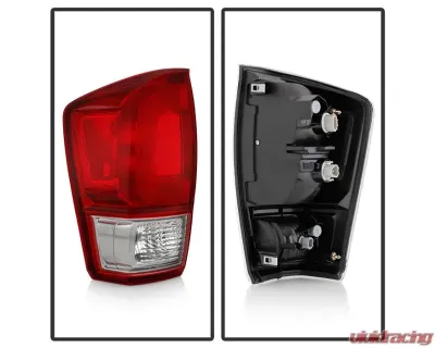 Xtune OE Left Driver Side Smoke Housing / Red Clear Lens Tail Lights Toyota Tacoma 2016-2017 - ALT-JH-TT16-OE-RS-L